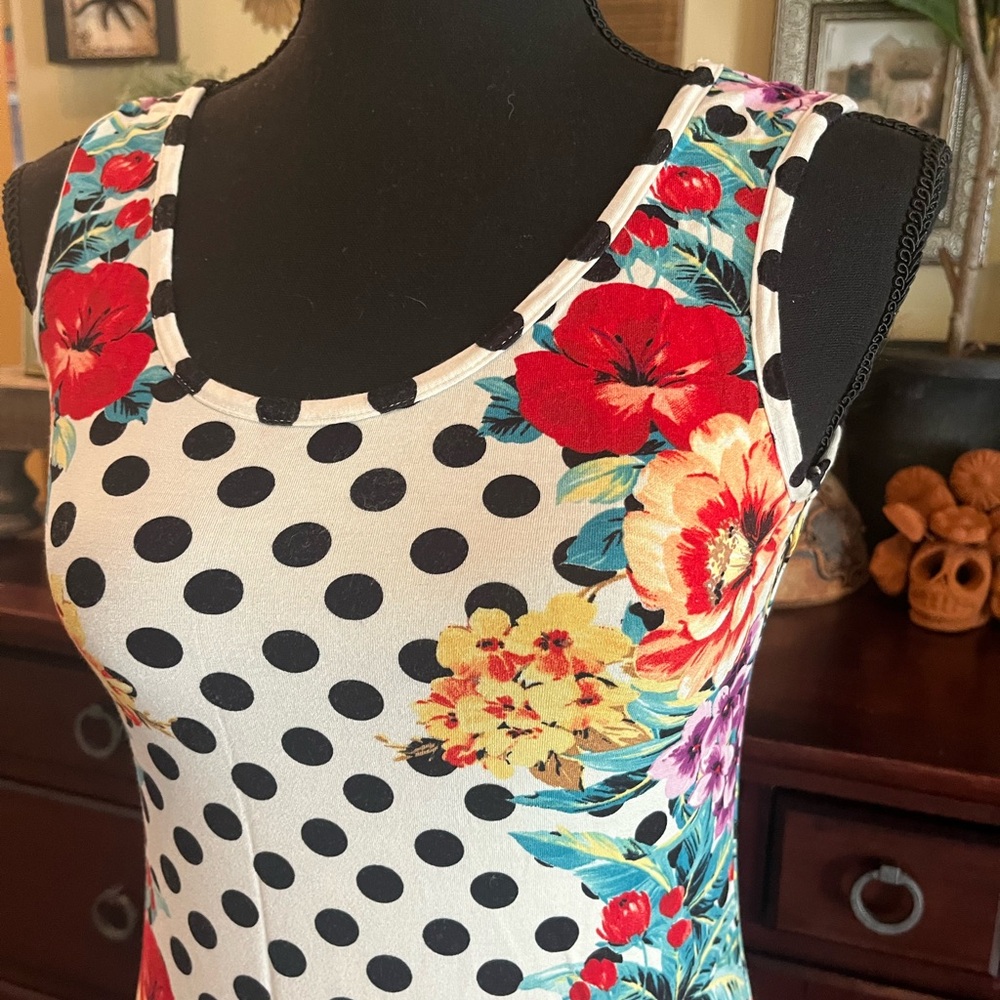 ASOS Maternity Floral and Polka Dot Midi Dress Sz 2 - Picture 3 of 5